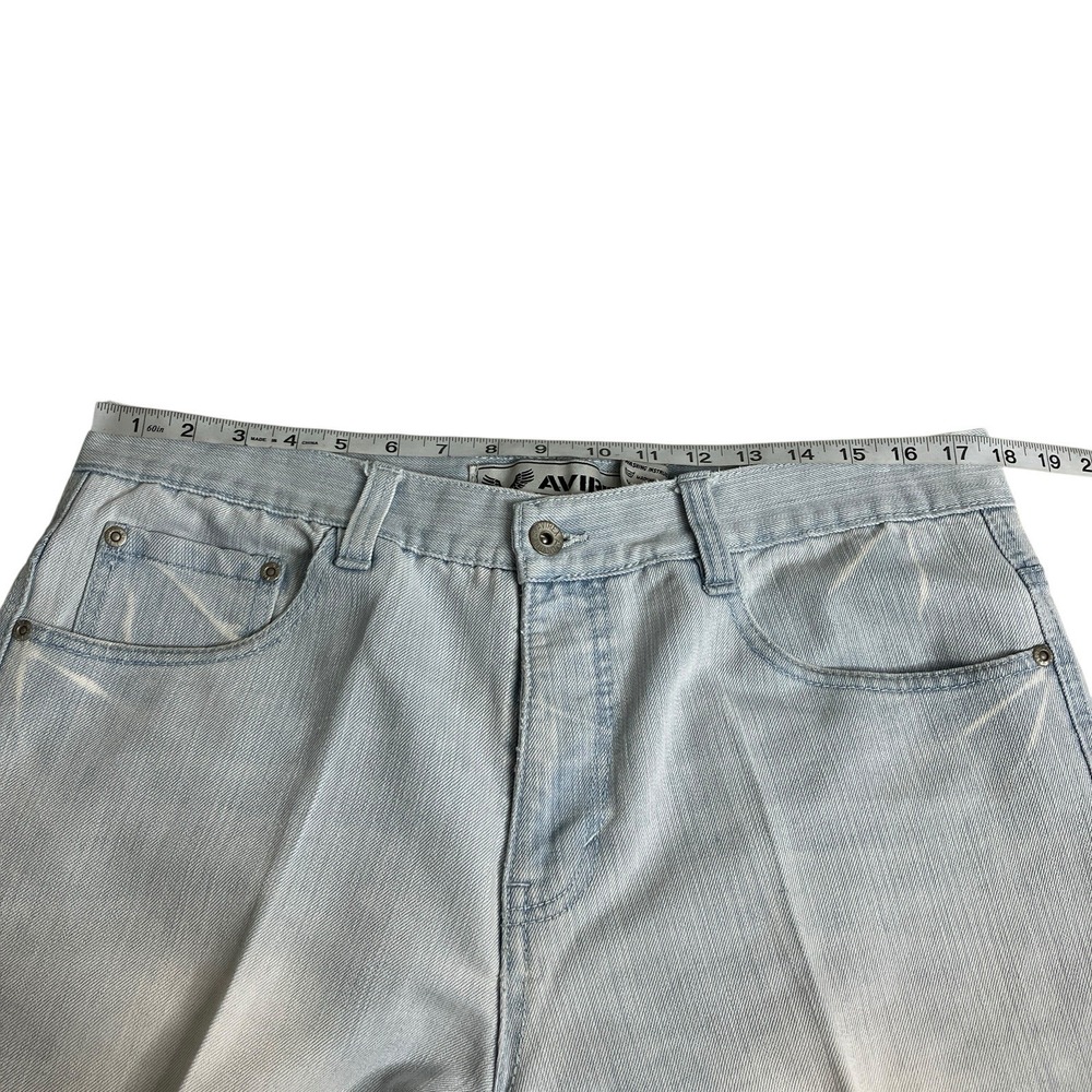 Y2K Avirex Shorts Mens 36 Denim Jorts Embroidered Streetwear Skater Baggy - Picture 15 of 16